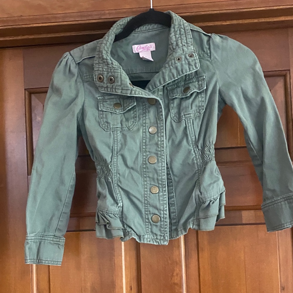 Candie's Olive Green Kids Jean Jacket